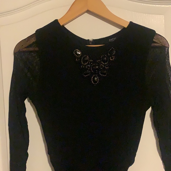 Guess mesh long sleeve skater skirt dress - Picture 3 of 7